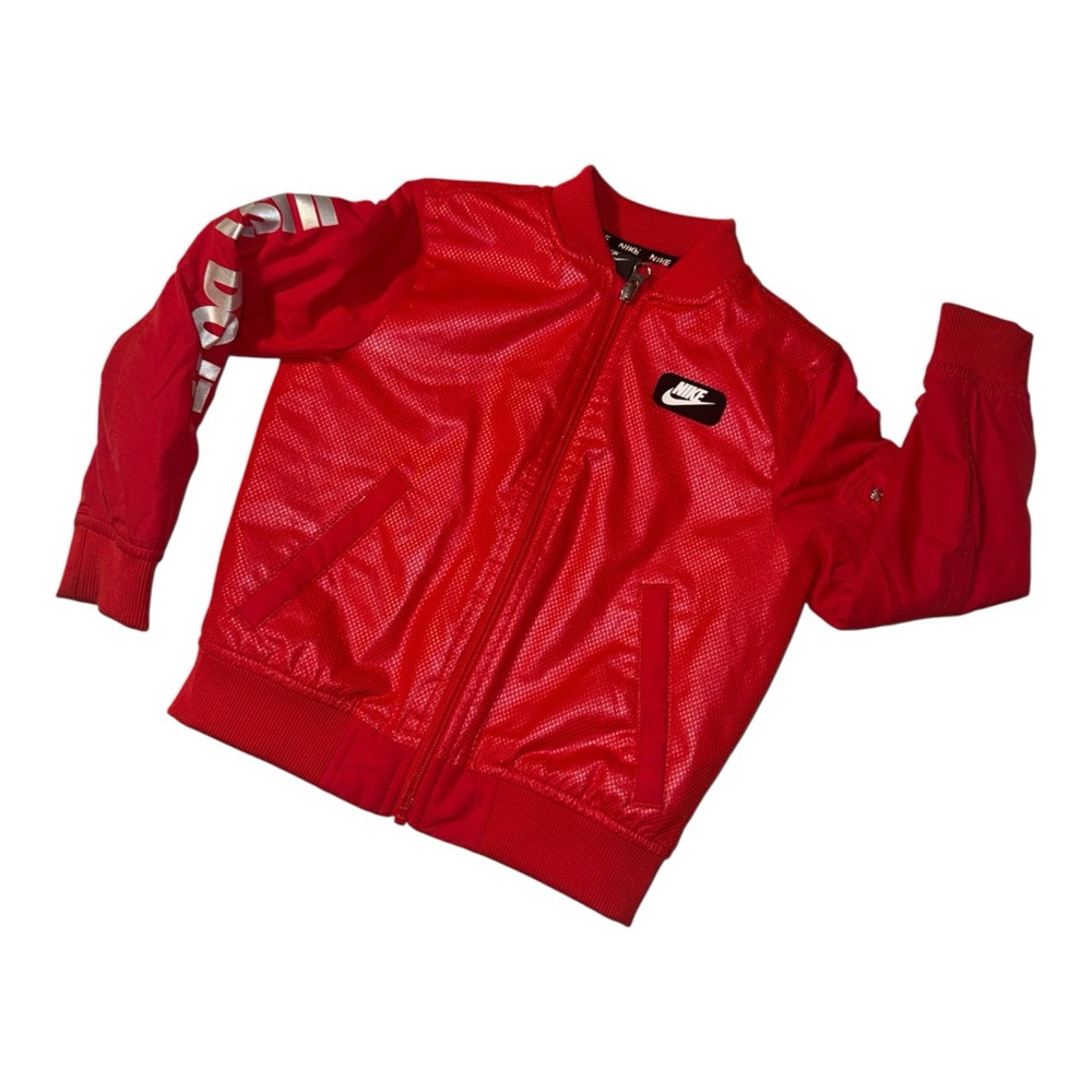 🔥 Nike Unisex Youth Kids Zip Up Bomber Jacket Size 4T Just Do It Spell Out 🔥